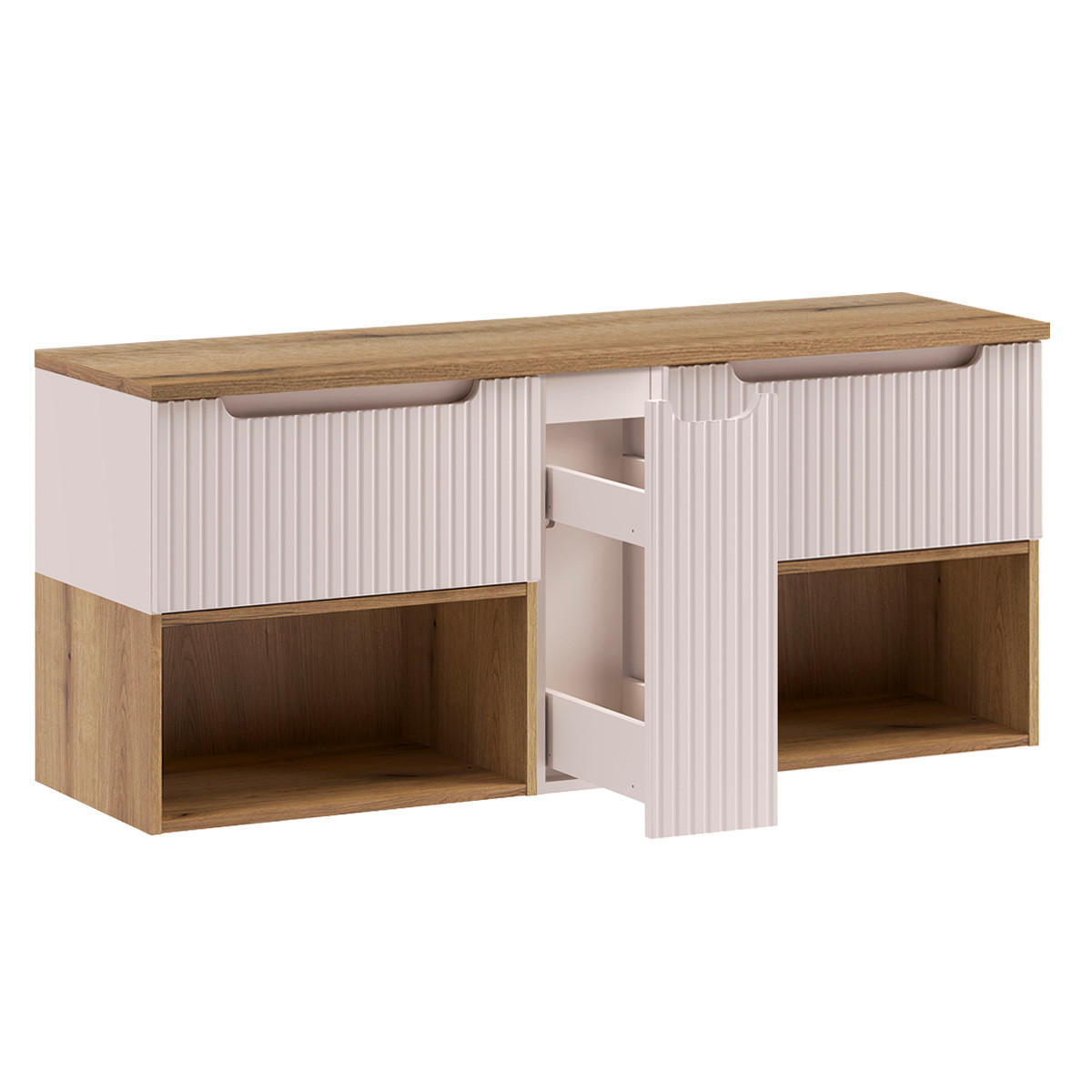 WASCHTISCHUNTERSCHRANK 140.4cm Riva 2er-Set Kaschmir - Beige, Holzwerkstoff (140.4/60/40cm) - Petits-meubles