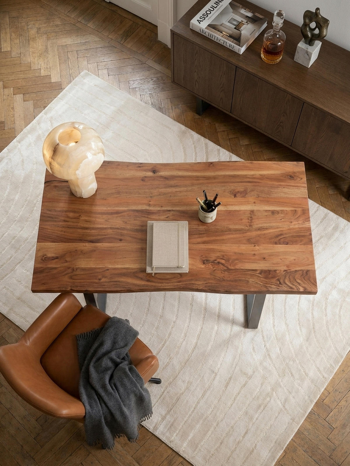 SCHREIBTISCH Massivholz Baumkante Chromgestell Handarbeit TARN, Goldbraun-Chrom 180x90x76 cm - Chromfarben/Braun, Holz/Metall (90/180/76cm) - KADIMA DESIGN