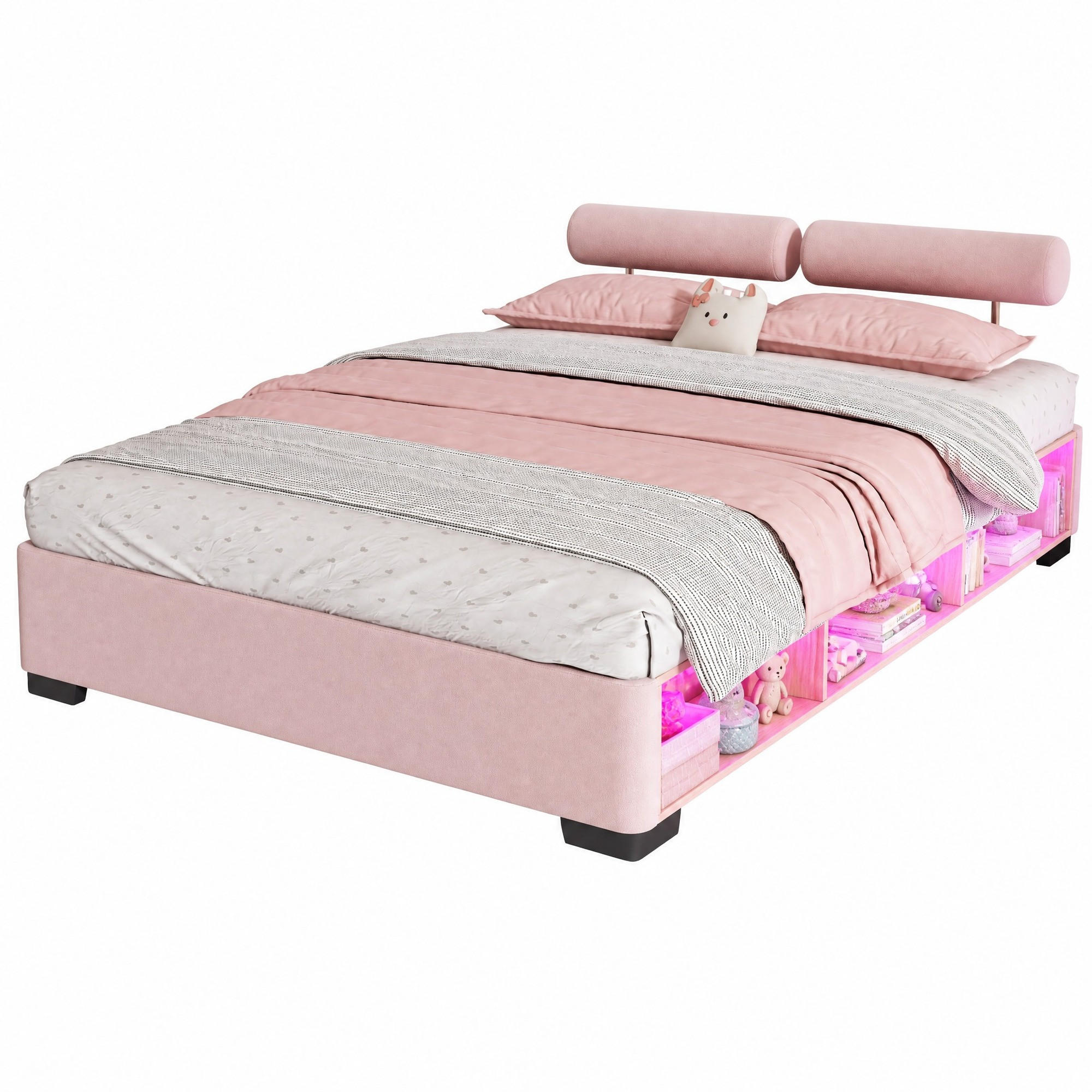Evryae Polsterbett Rosa