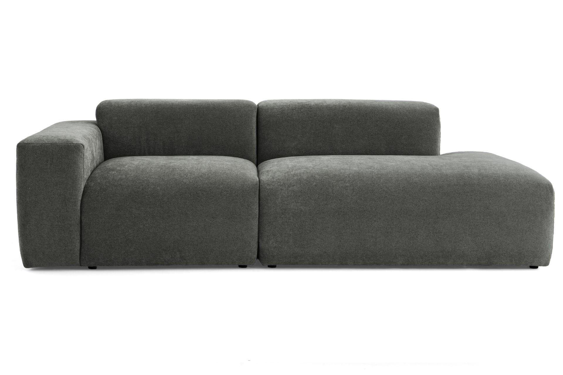 3-SITZER modulares Sofa HEAVEN SET 1 Rechts, Breite 255 cm Webstoff Dunkelgrau - Dunkelgrau/Schwarz, Holz/Kunststoff (102/71/255cm) - Muffo