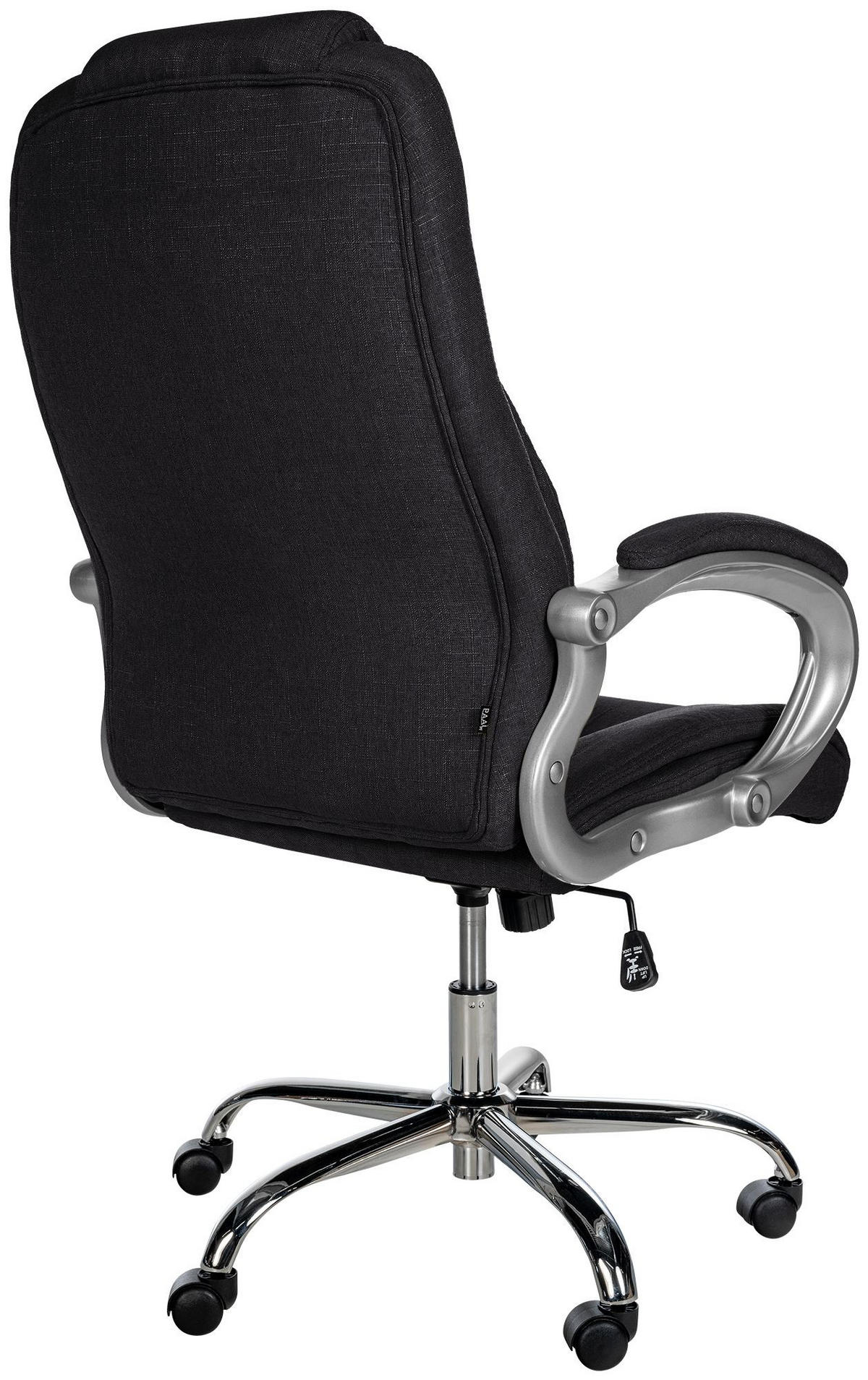 CHEFSESSEL Stoff Schwarz - Chromfarben/Schwarz, Textil/Metall (66/113/70cm) - CLP