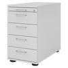 STANDCONTAINER - mit 4 Schubladen 80/42,8/72 cm in Grau Bügelgriff (Metall) - Grau, Holzwerkstoff (42.8/72/80cm) - bümö