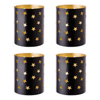 WINDLICHT (4er Set) Luminous - Schwarz, Metall (8/10/8cm) - Butlers
