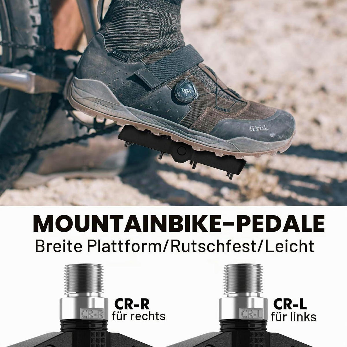 FAHRRADPEDALE Schwarz Rutschfest CR-MO Spindel 9/16 Zoll - Schwarz, Metall (10.9/2/10.9cm)