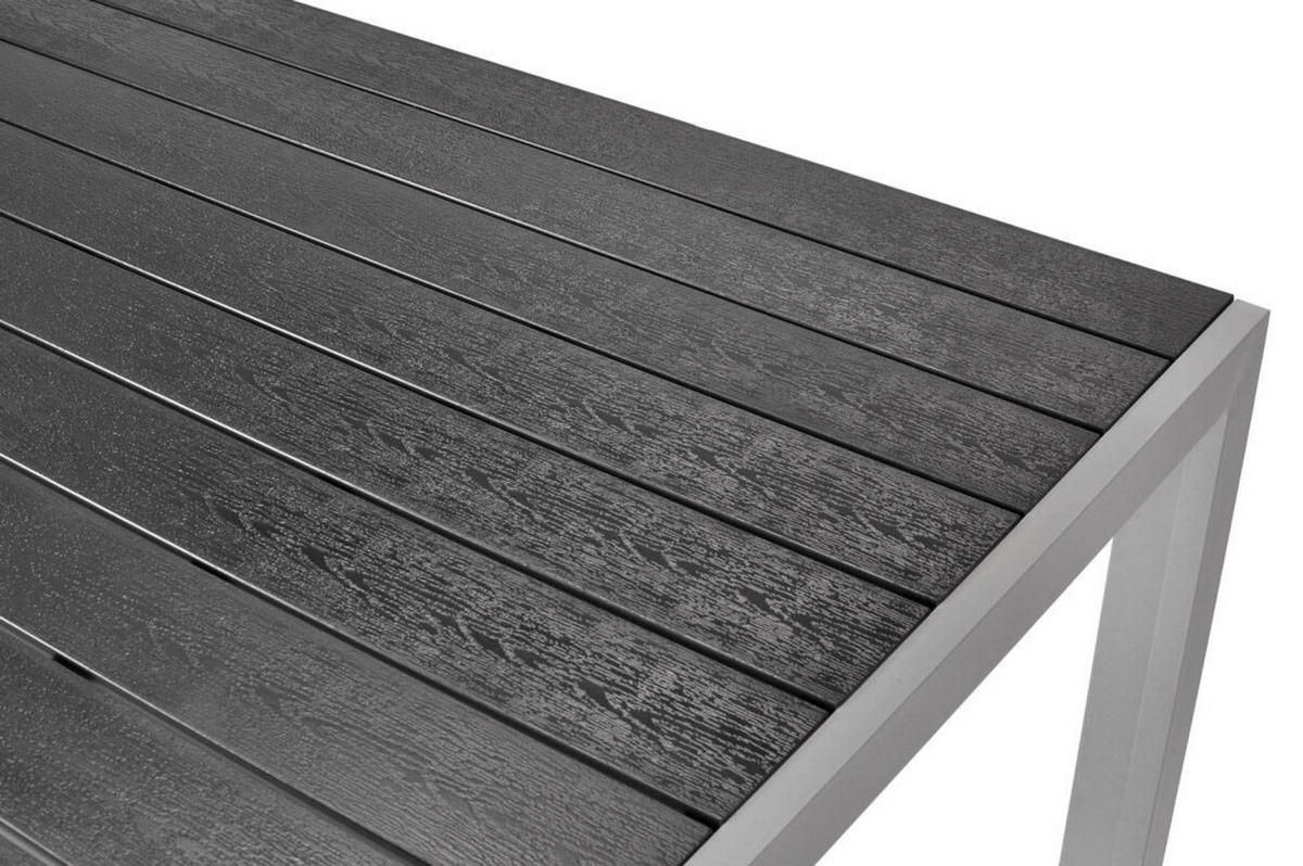GARTENTISCH Bosano Schwarz, mit Silber Beine - Schwarz, Holzwerkstoff (150/90/74cm) - Bettso