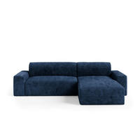 ECKSOFA mit Schlaffunktion Dunkelblau - Schwarz/Dunkelblau, Holz/Holzwerkstoff (300/185cm) - Furnisell