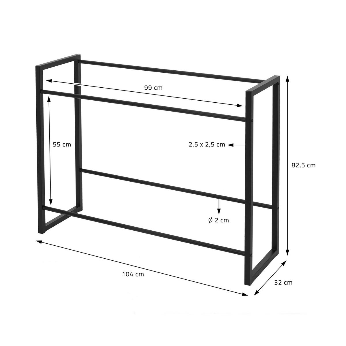GETRÄNKEKISTENREGAL - Schwarz, Metall (32/108.5/100cm) - ML-DESIGN