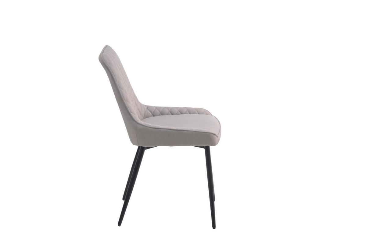 ESSZIMMERSTUHLL Oliver Stoff mit Diamantsteppung - 2er Set - Grau, Metall (52/86/56cm) - TPFLiving