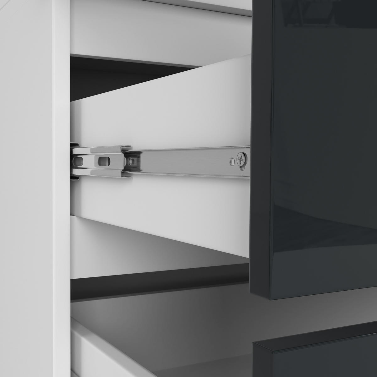 KLEIDERSCHRANK Weiß, Graphitglanz 180x51x90 cm - Graphitfarben/Weiß, Holzwerkstoff (90/180/51cm) - Akord