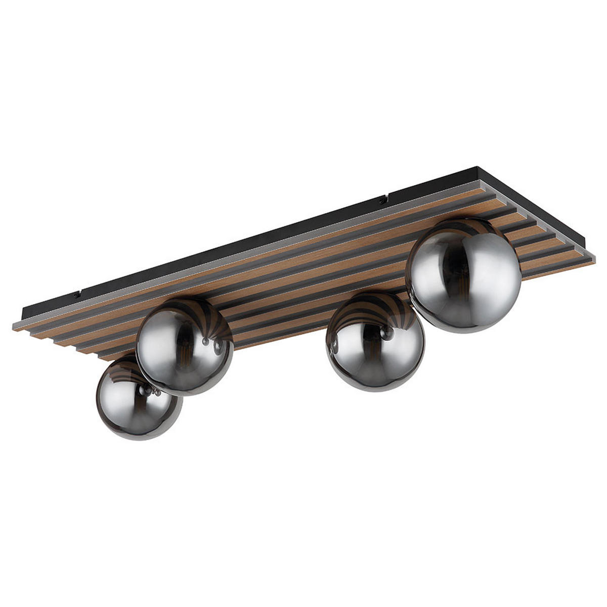 LED DECKENLEUCHTE Metall Schwarz Rauchglas - Schwarz, Glas (90/30/20cm) - Globo Lighting