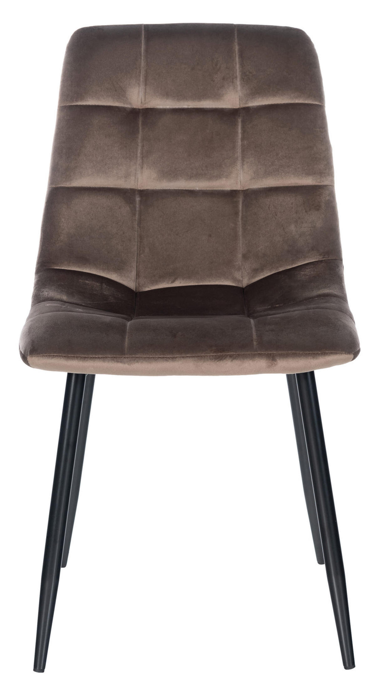 ESSZIMMERSTUHL Atina Samt, Gestell Metall Schwarz Braun - Schwarz/Braun, Textil/Metall (45/84/55cm) - TPFLiving
