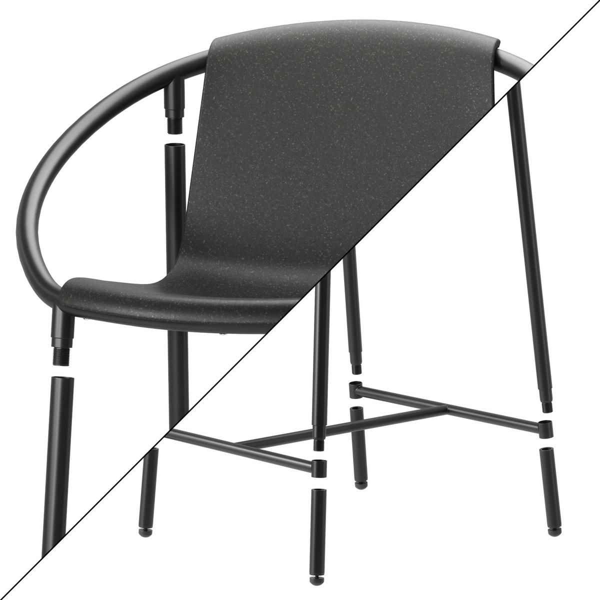 BARSTUHL Ringo, Black - Schwarz, Metall (58/90/64cm) - Umbra