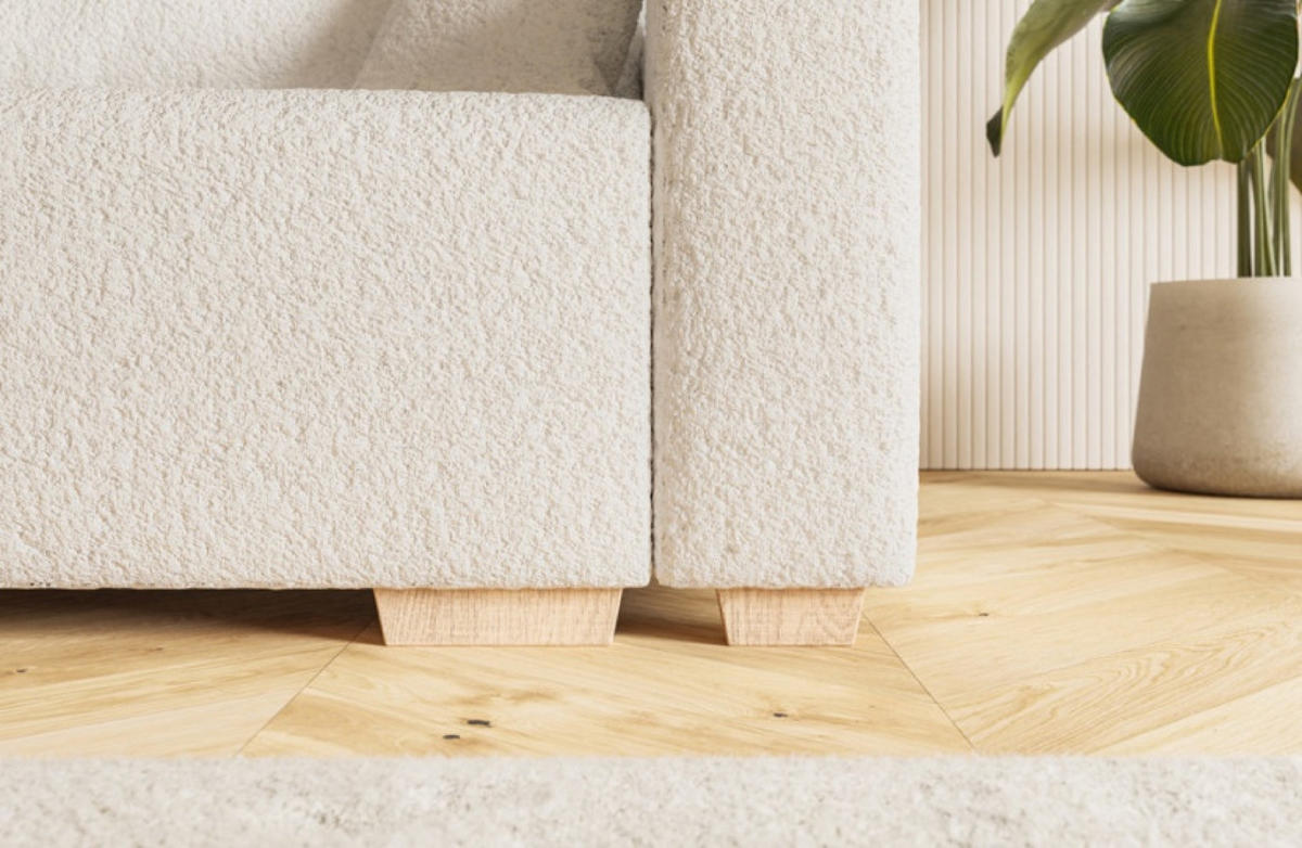 SOFA Ecru SOFIA Drei-Sitzer Stoff Bouclé - Ecru, Textil (236/92/85cm) - Sepro Meble