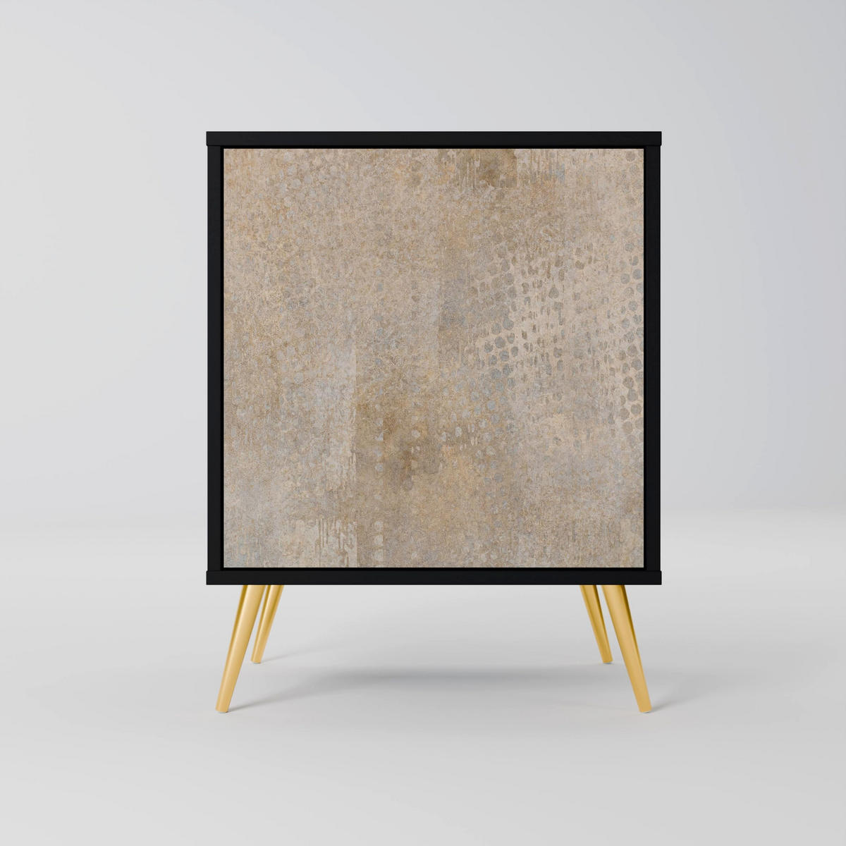 SIDEBOARD SCREEN ERROR, Schwarz, 57,5x42x67,5 cm, Schwarze Metall-Rahmenfüße - Multicolor/Schwarz, Holzwerkstoff/Metall (57.5/67.5/42cm) - SpaceRebels