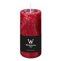 STUMPENKERZE Rustik Marble Style Bordeaux Ø 120 x Ø 58 mm, 1 Stück - Bordeaux, Paraffin (12cm) - Wiedemann Kerzen