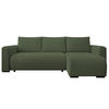 ECKSOFA DORA L, Eckcouch in L-Form mit Schlaffunktion und Bettkasten, Farbe: Grün, Bouclé-Stoff, Ottomane Rechts - Grün, Textil (240/143cm) - Storez24