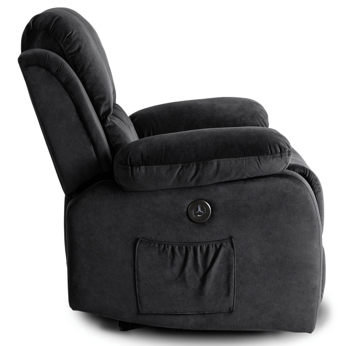 RELAXSESSEL ARON fürs Wohnzimmer Schwarz - Schwarz, Holz/Textil (53/101/88cm) - makarowski meble