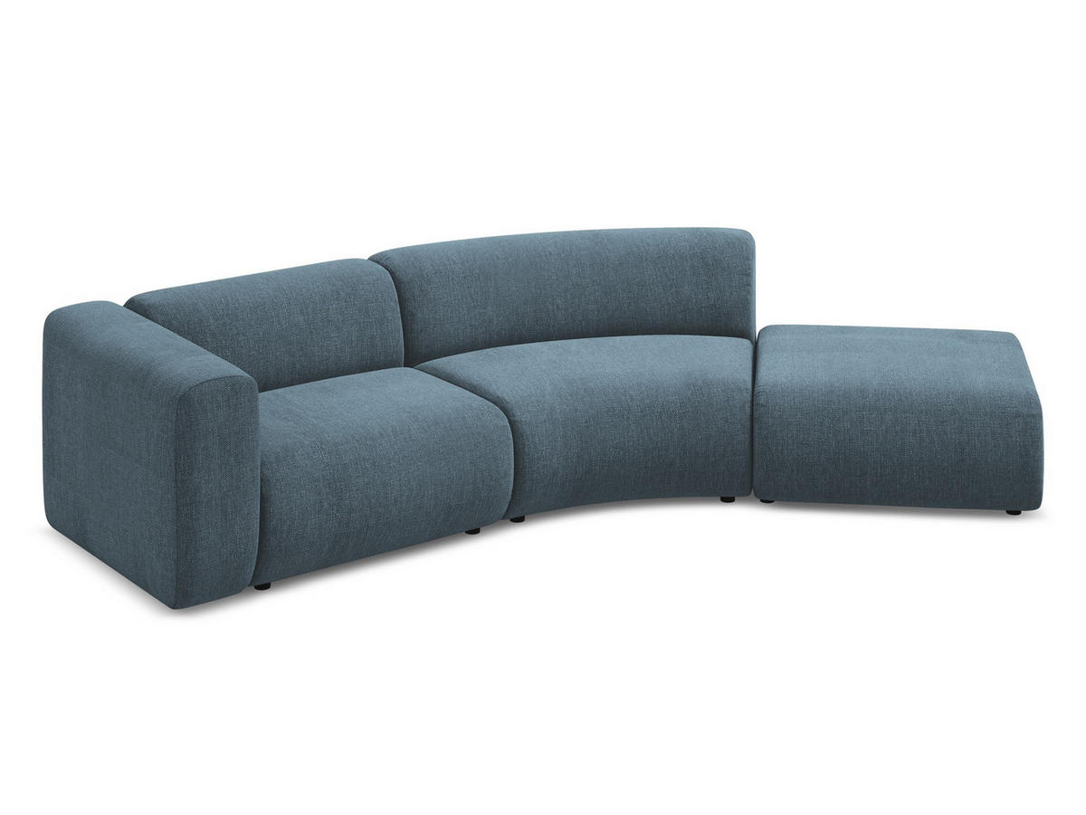 4-SITZER-SOFA Chenille Stoff Blau - Blau/Blaugrau, Kunststoff/Textil (335/70/166cm) - Makamii