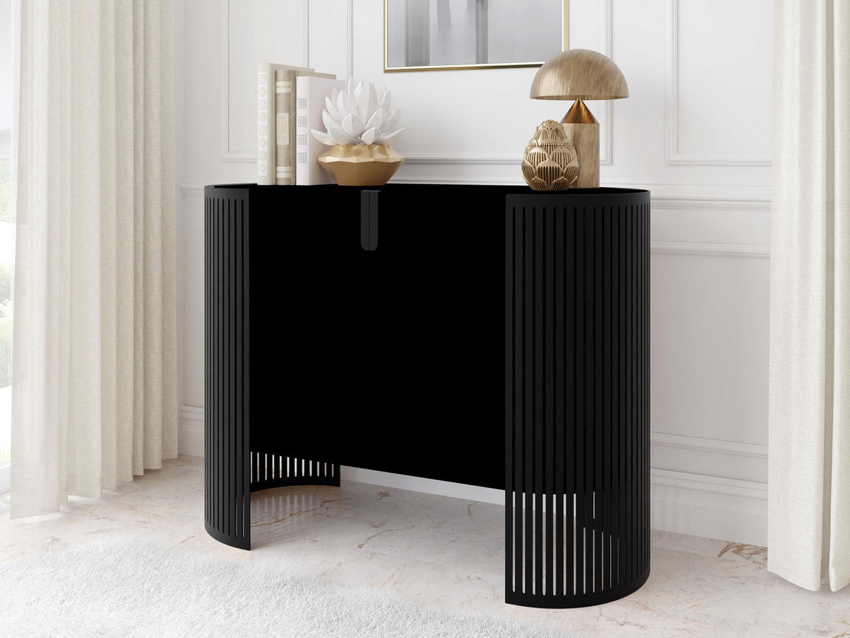 KOMMODE Fikoli - Schwarz, Holzwerkstoff/Metall (120/90/40cm) - MIRJAN24