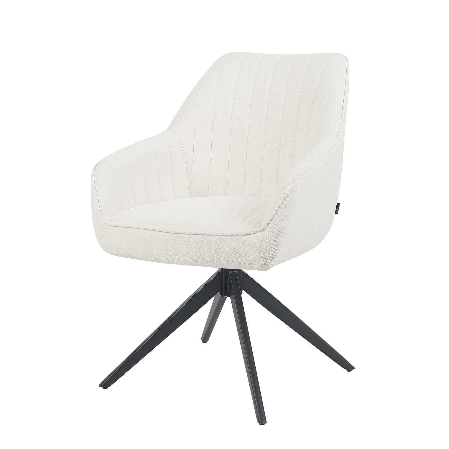 ARMLEHNSTUHL ARVIT - Schwarz/Weiß, Textil/Metall (58/87/61cm) - B&D Home