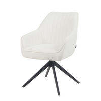 ARMLEHNSTUHL ARVIT - Schwarz/Weiß, Textil/Metall (58/87/61cm) - B&D Home