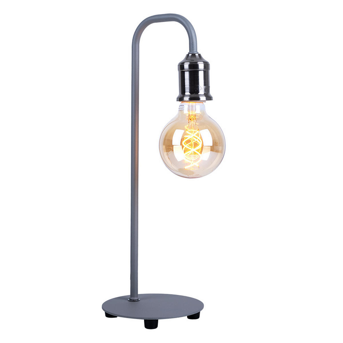 LED TISCHLEUCHTE Florida Grau Nickel matt - Grau, Metall (16.4/15/43.8cm) - Globo Lighting