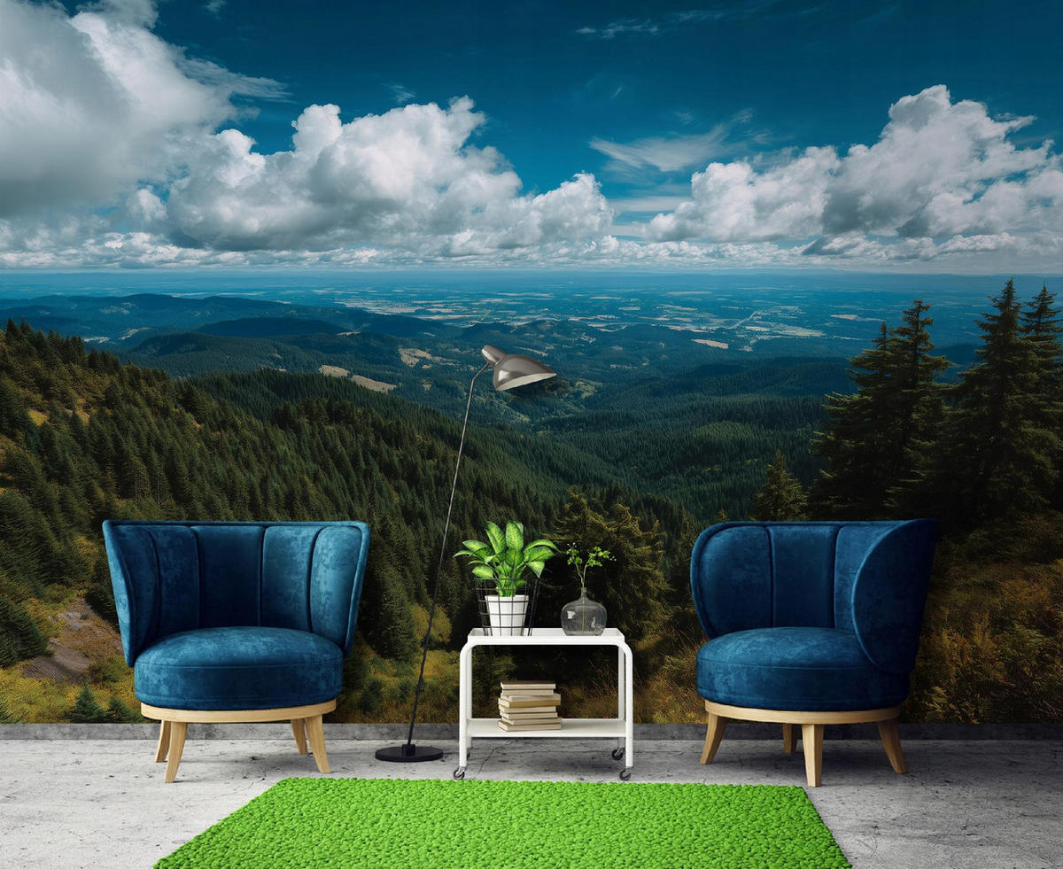 FOTOTAPETA krajina les modrá 250x175 cm - viacfarebná, papier (250/175cm) - Wallarena