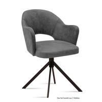 ARMLEHNSTUHL (2er-Set) Dunja 59x87x61 Schwarz/Grau - Schwarz/Grau, Kunststoff (61/87/59cm) - 58aufmkessel