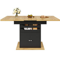 AUSZIEHTISCH 110/140/80 cm Schwarz mit Stauraum Soft-Close aus MDF - Schwarz, Holzwerkstoff (110/80/76cm) - OKWISH