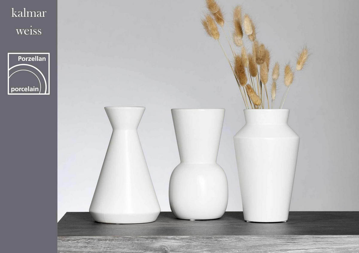 VASEN-SET Kalmar weiß 20 cm 3er Set - Weiß, Keramik (20cm) - Ritzenhoff Breker