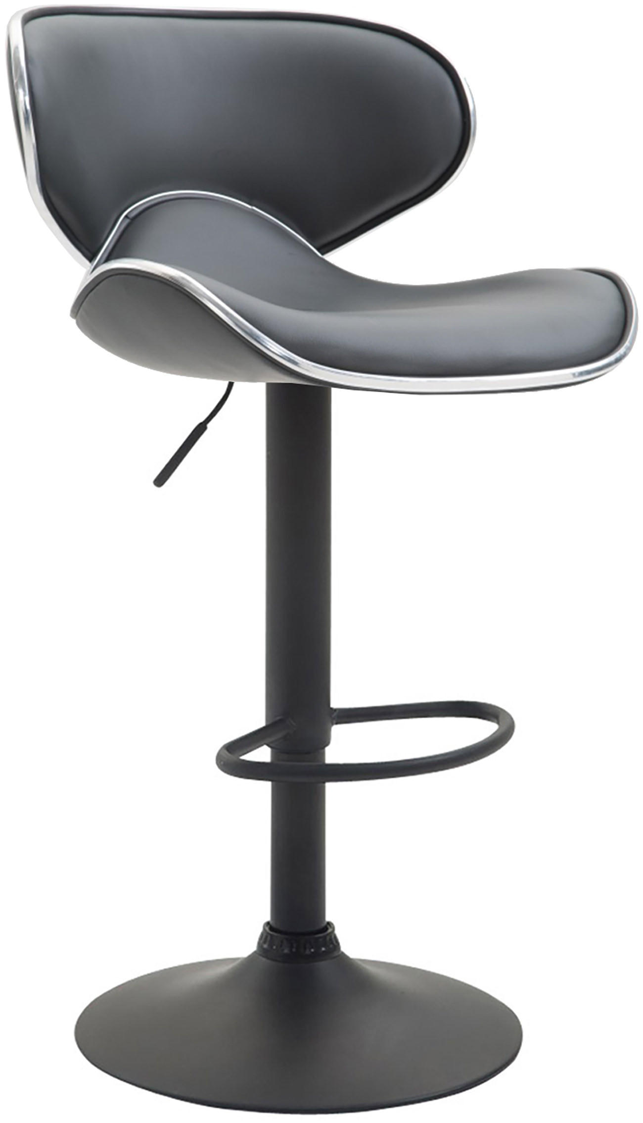 BARHOCKER Lederlook grau - Schwarz/Grau, Textil/Metall (46/88/49cm) - CLP