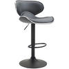 BARHOCKER Lederlook grau - Schwarz/Grau, Textil/Metall (46/88/49cm) - CLP