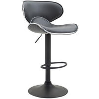 BARHOCKER Lederlook grau - Schwarz/Grau, Textil/Metall (46/88/49cm) - CLP