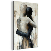 METALLBILD Abstrakt - Liebe - Schwarz und weiß - Modern 40x60 cm - Schwarz, Metall (40/60cm) - MuchoWow