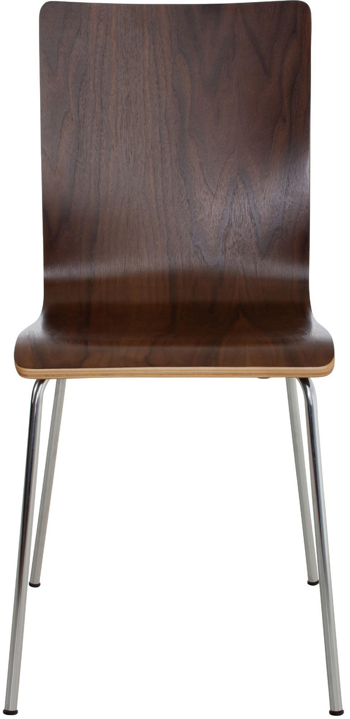 BESUCHERSTUHL Holz walnuss - Chromfarben/Walnussfarben, Holz/Metall (43/87/47cm) - CLP