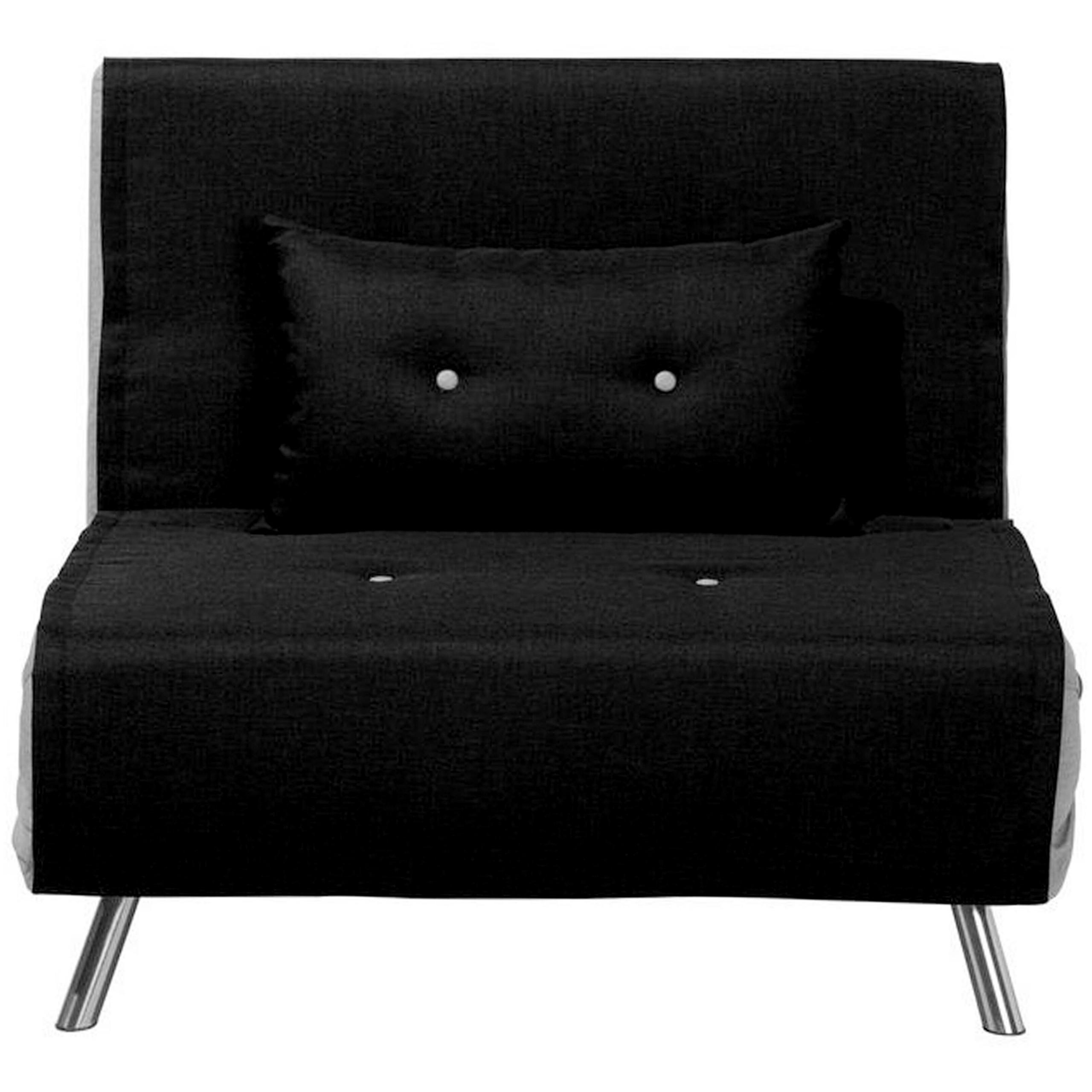 1-SITZER-SCHLAFSOFA Polyester Schwarz Farris - Schwarz, Textil (100/89/191cm) - Beliani