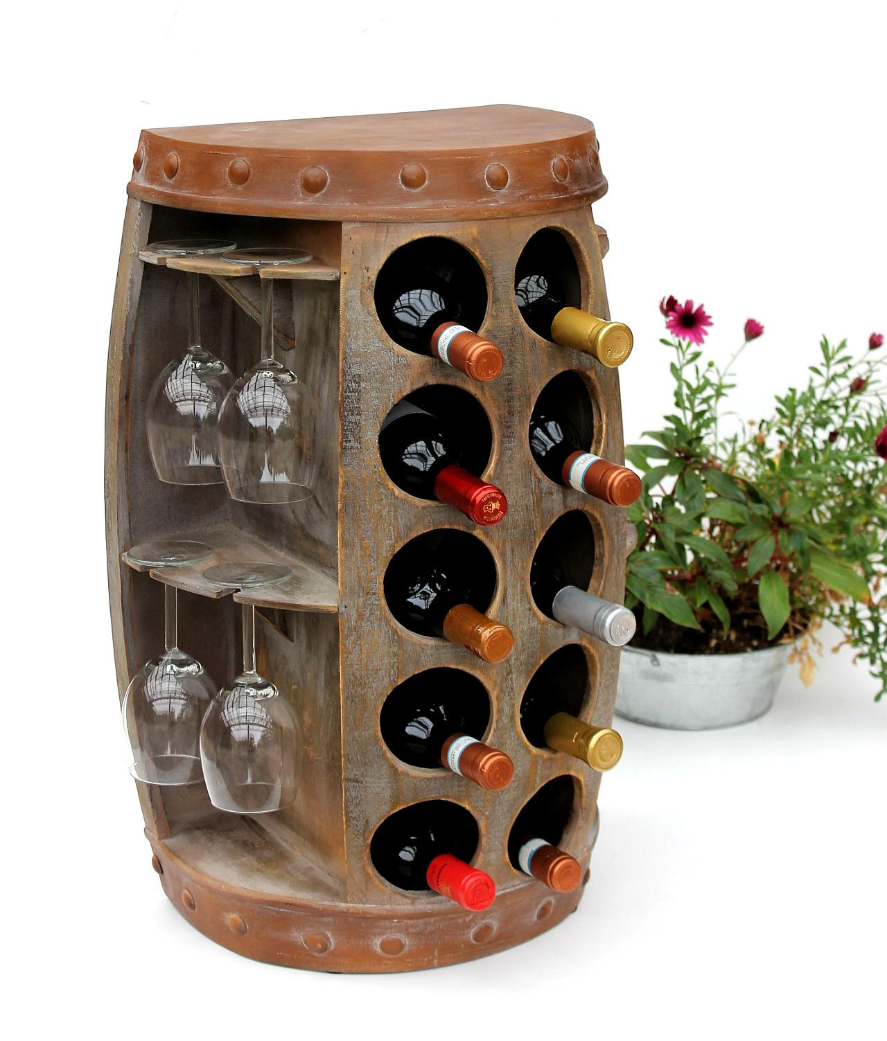 DanDiBo Weinregal Braun 42x65x42 cm