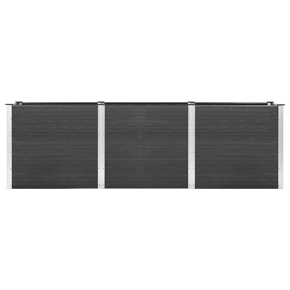 HOCHBEET 300/50/91 cm, aus WPC und Stahl, Grau - Grau, Kunststoff (300/91/50cm) - vidaXL
