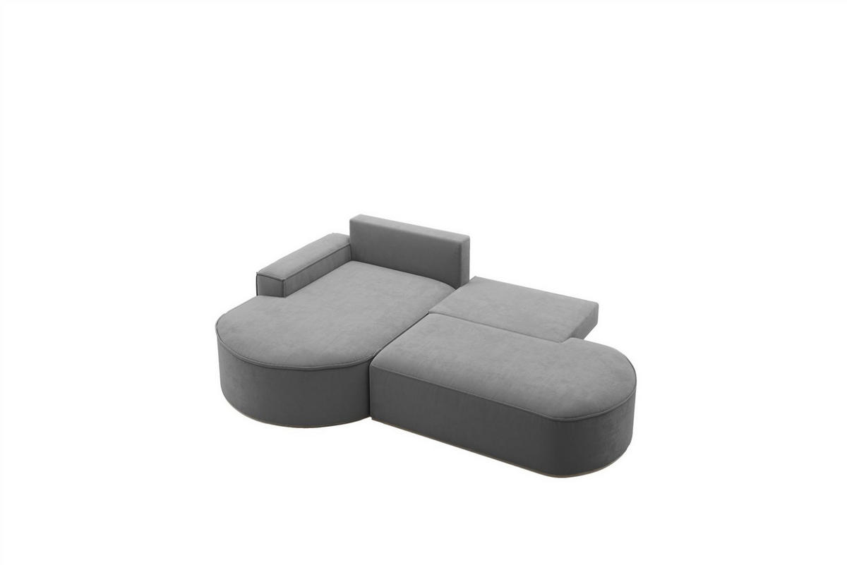 ECKSOFA Girona Mit Schlaffunktion - Dunkelgrau, Holzwerkstoff/Textil (278/179cm) - Fun Möbel