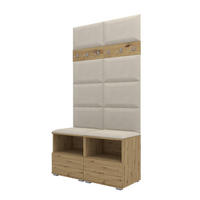 GARDEROBEN-SET Nela III mit gepolsterten Paneelen 100/187/40 - Silberfarben/Creme, Holzwerkstoff/Kunststoff (100/187/40cm)