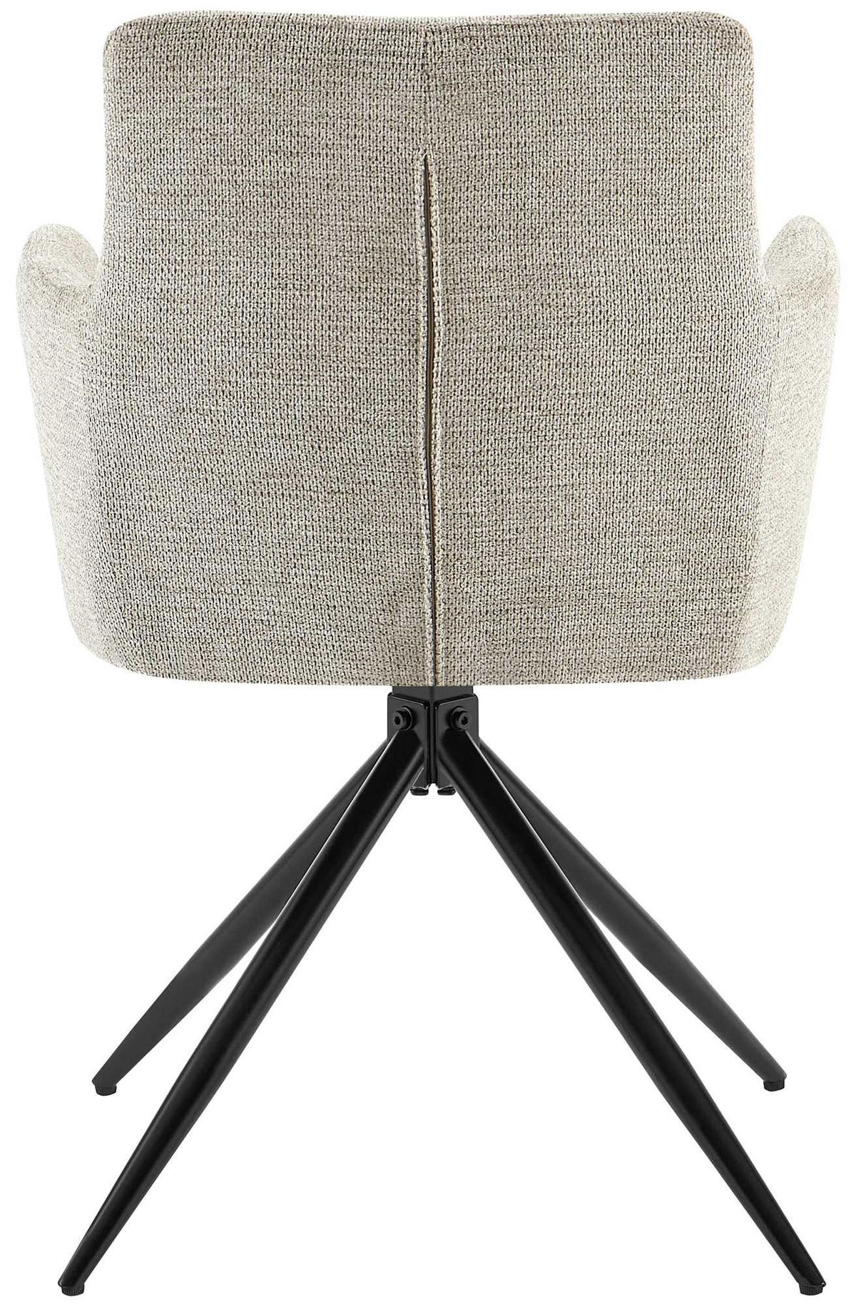 ARMLEHNENSTUHL Stoff Taupe - Taupe/Schwarz, Textil/Metall (59/87/59cm) - CLP