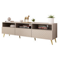 TV-ELEMENT Temerra 3K - Beige/Goldfarben, Holzwerkstoff/Metall (195/57/42cm) - MIRJAN24