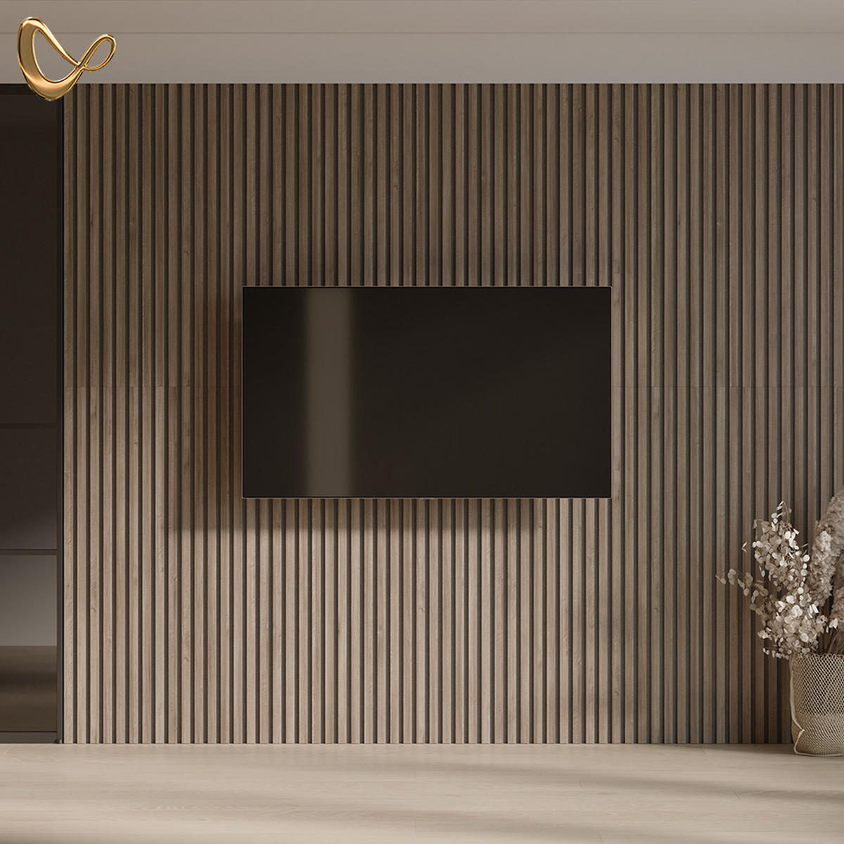 STENSKE PLOŠČE Grivola Oreh 4 kosi - barva oreha, leseni material (120/40/1.8cm) - Livinity®