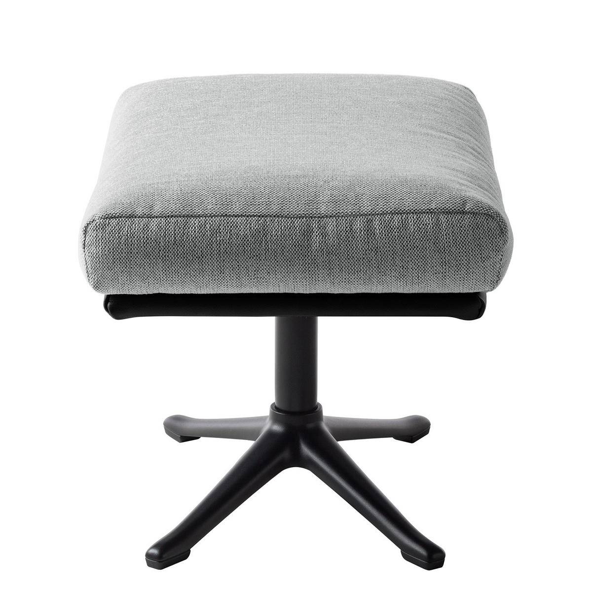HOCKER mit Kreuzfuß - Hellgrau/Schwarz, Textil/Metall (54/41/41cm) - home24