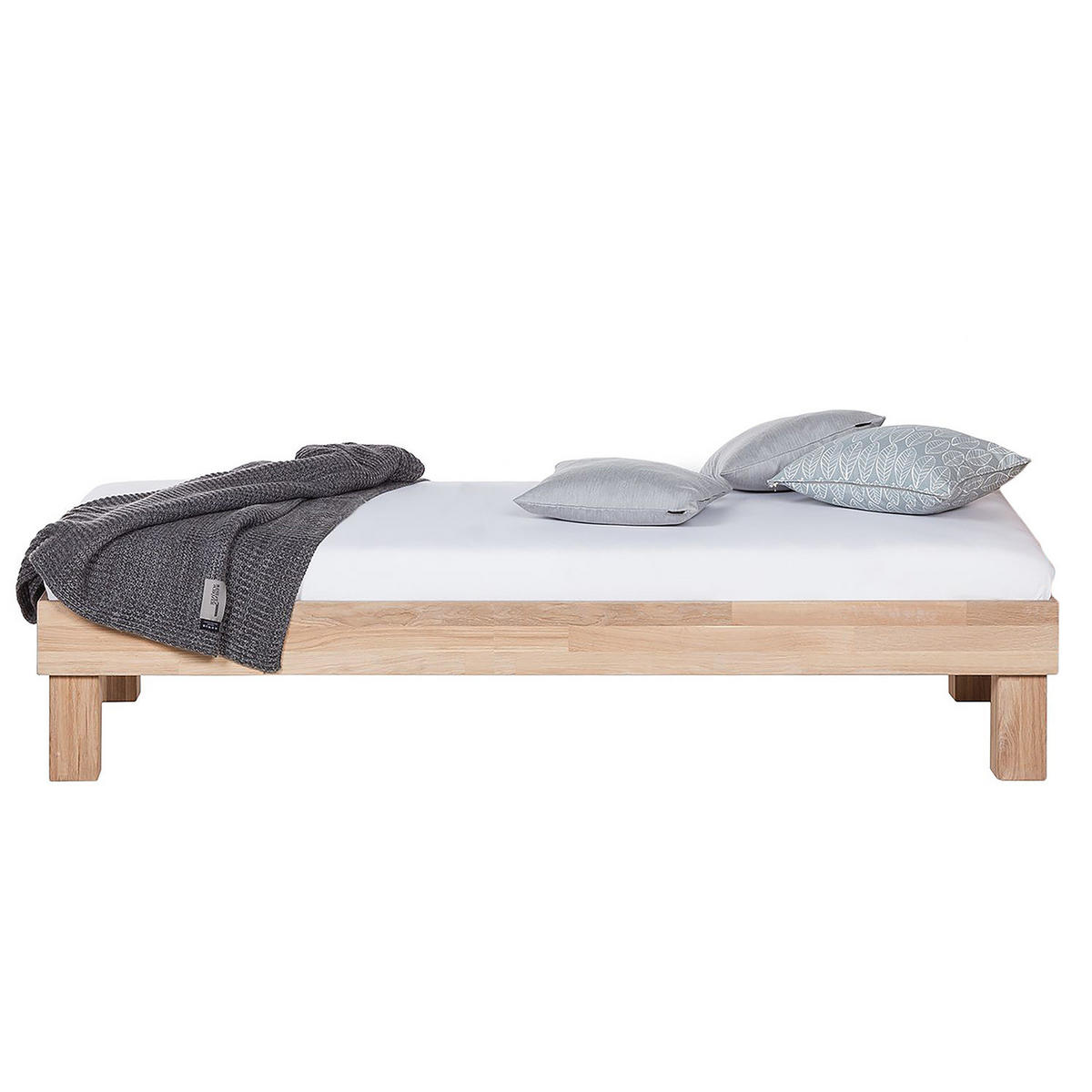 BETT - Massivholz - Eichefarben, Holz (90/200cm) - home24