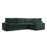 ECKSOFA L Form Treville Grün 296/196/94 cm –Rechts, mit Bettkasten und Schlaffunktion - Schwarz/Grün, Kunststoff/Textil (296/196cm) - AX Living