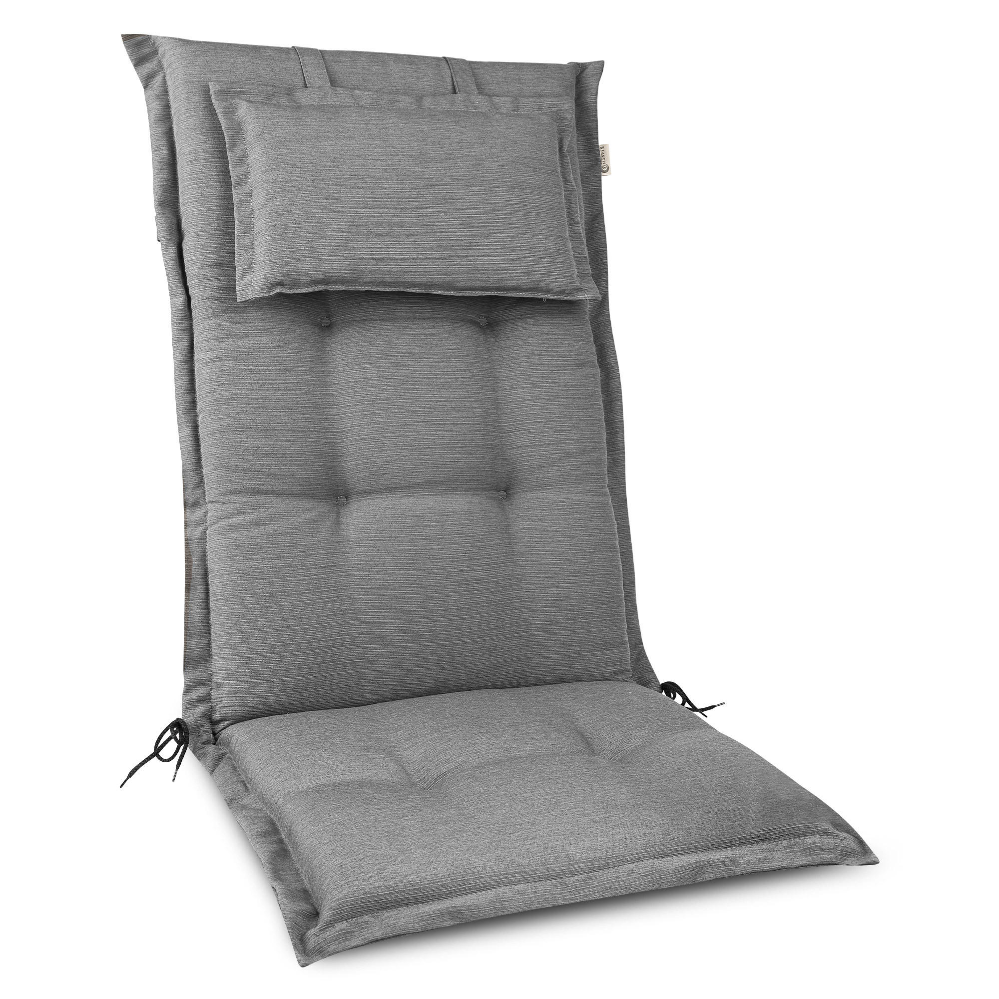 HOCHLEHNERAUFLAGE HighLux HL 120/52/7cm Hellgrau - Hellgrau, Textil (50/7/120cm) - Beautissu 