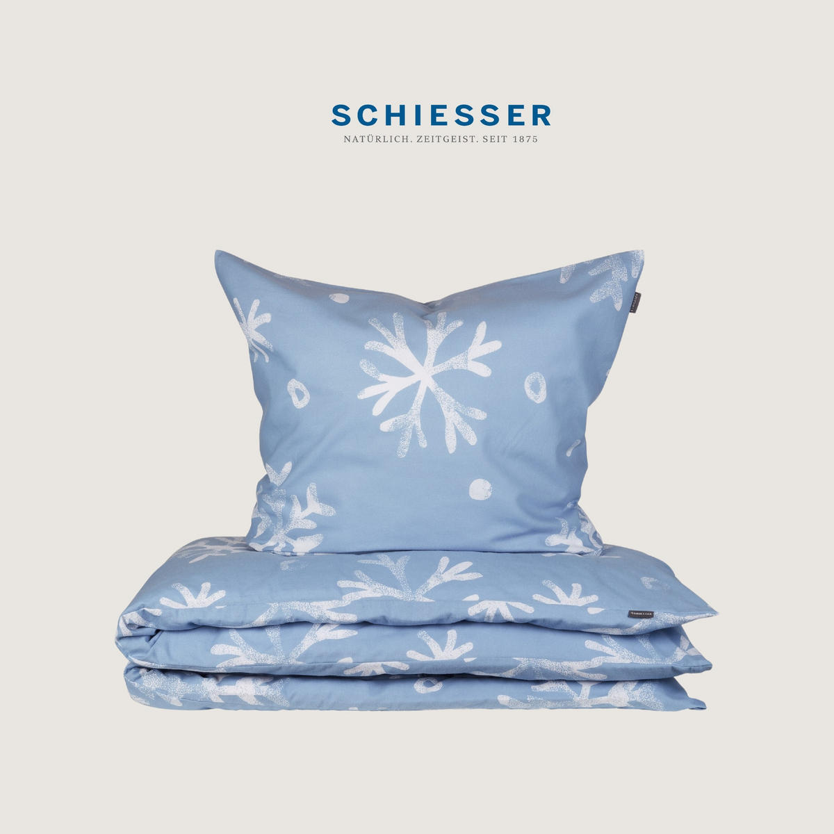 BETTWÄSCHESET Skadi - Feinbiber - 2-teilig - 135 x 200 cm - Blau - Blau, Textil (135/200cm) - SCHIESSER