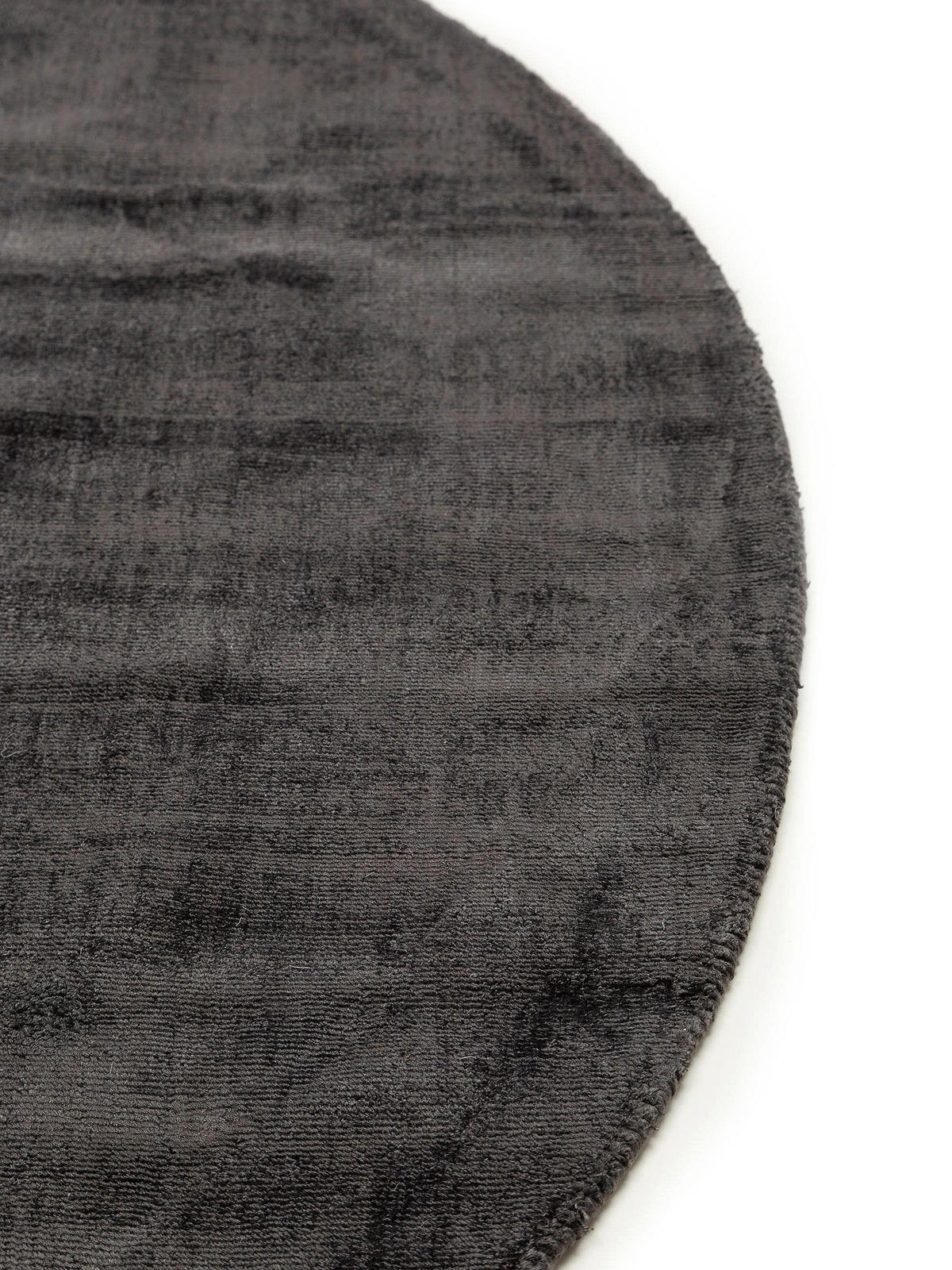 VISKOSETEPPICH Nova Dunkelgrau ø 160 cm rund - Dunkelgrau, Textil (160/160cm) - benuta Pure