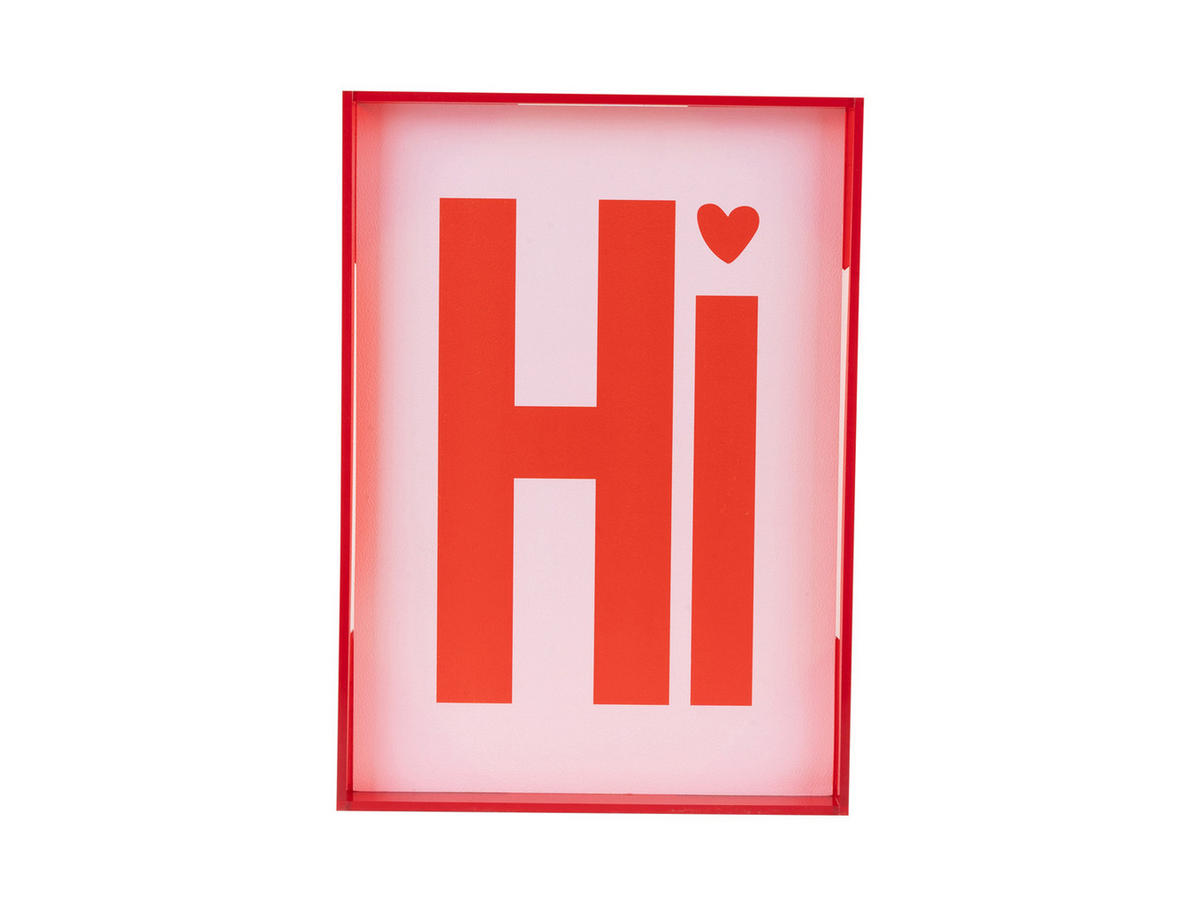 WANDBILD Wall Art Hi Rot 3/22/31 cm - Rot, Kunststoff (22/31/3cm) - Present Time